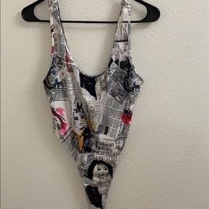 Newspaper Bodysuit NEVER WORN